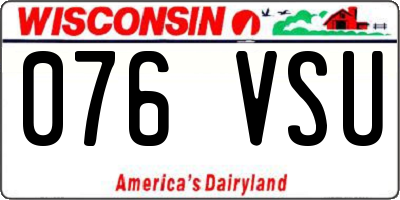 WI license plate 076VSU