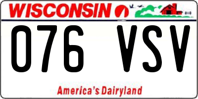 WI license plate 076VSV