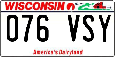 WI license plate 076VSY