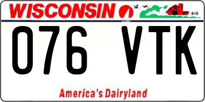 WI license plate 076VTK