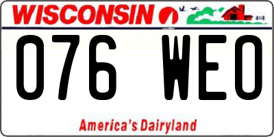 WI license plate 076WEO
