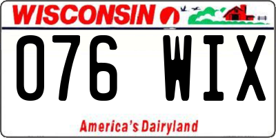 WI license plate 076WIX