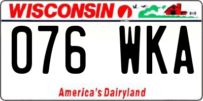 WI license plate 076WKA