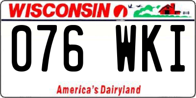 WI license plate 076WKI