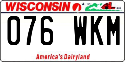 WI license plate 076WKM
