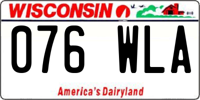 WI license plate 076WLA
