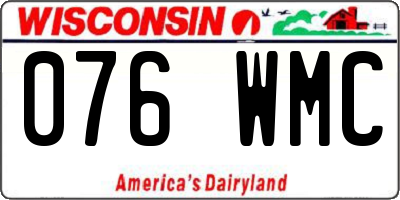 WI license plate 076WMC