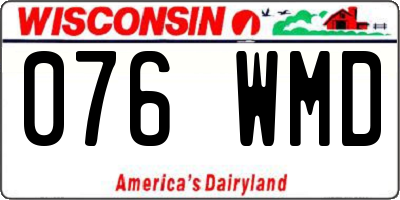 WI license plate 076WMD