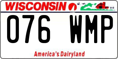 WI license plate 076WMP