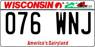 WI license plate 076WNJ