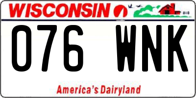 WI license plate 076WNK