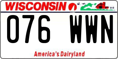 WI license plate 076WWN