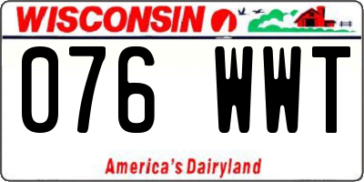 WI license plate 076WWT