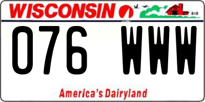 WI license plate 076WWW