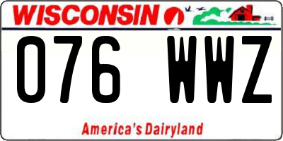 WI license plate 076WWZ