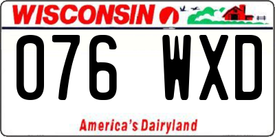WI license plate 076WXD