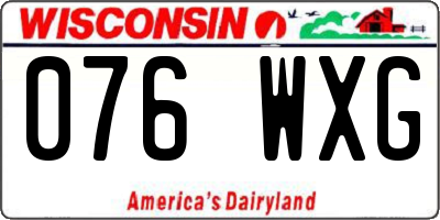WI license plate 076WXG