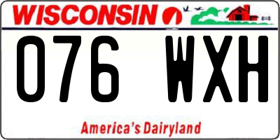 WI license plate 076WXH