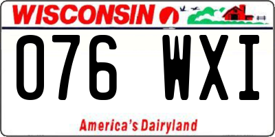 WI license plate 076WXI