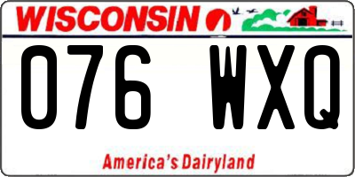 WI license plate 076WXQ