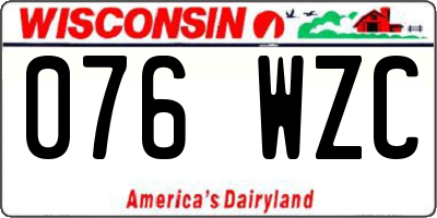 WI license plate 076WZC