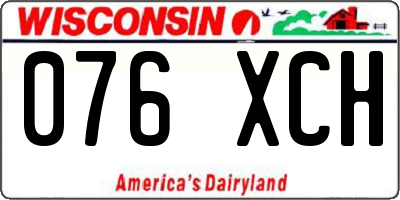 WI license plate 076XCH