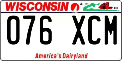 WI license plate 076XCM