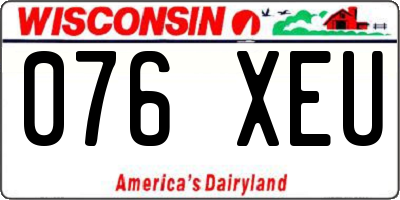 WI license plate 076XEU