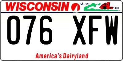 WI license plate 076XFW