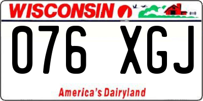 WI license plate 076XGJ