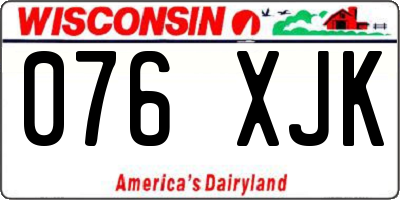 WI license plate 076XJK