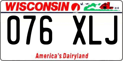 WI license plate 076XLJ