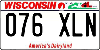 WI license plate 076XLN