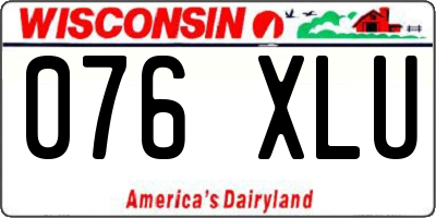 WI license plate 076XLU