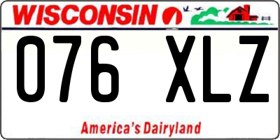 WI license plate 076XLZ