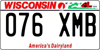 WI license plate 076XMB