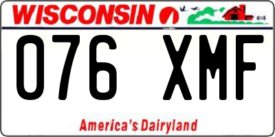 WI license plate 076XMF