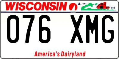 WI license plate 076XMG