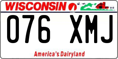 WI license plate 076XMJ