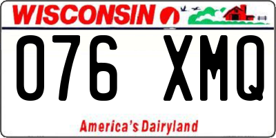 WI license plate 076XMQ