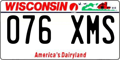 WI license plate 076XMS