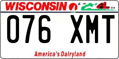 WI license plate 076XMT