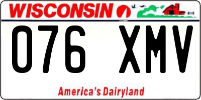 WI license plate 076XMV