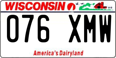 WI license plate 076XMW