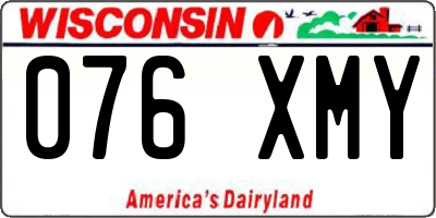 WI license plate 076XMY