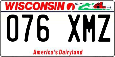 WI license plate 076XMZ