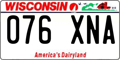 WI license plate 076XNA