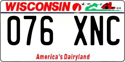WI license plate 076XNC