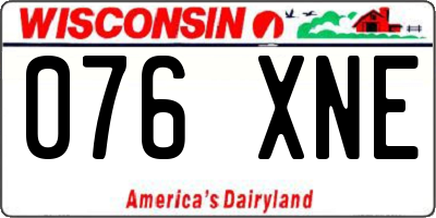 WI license plate 076XNE