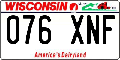 WI license plate 076XNF